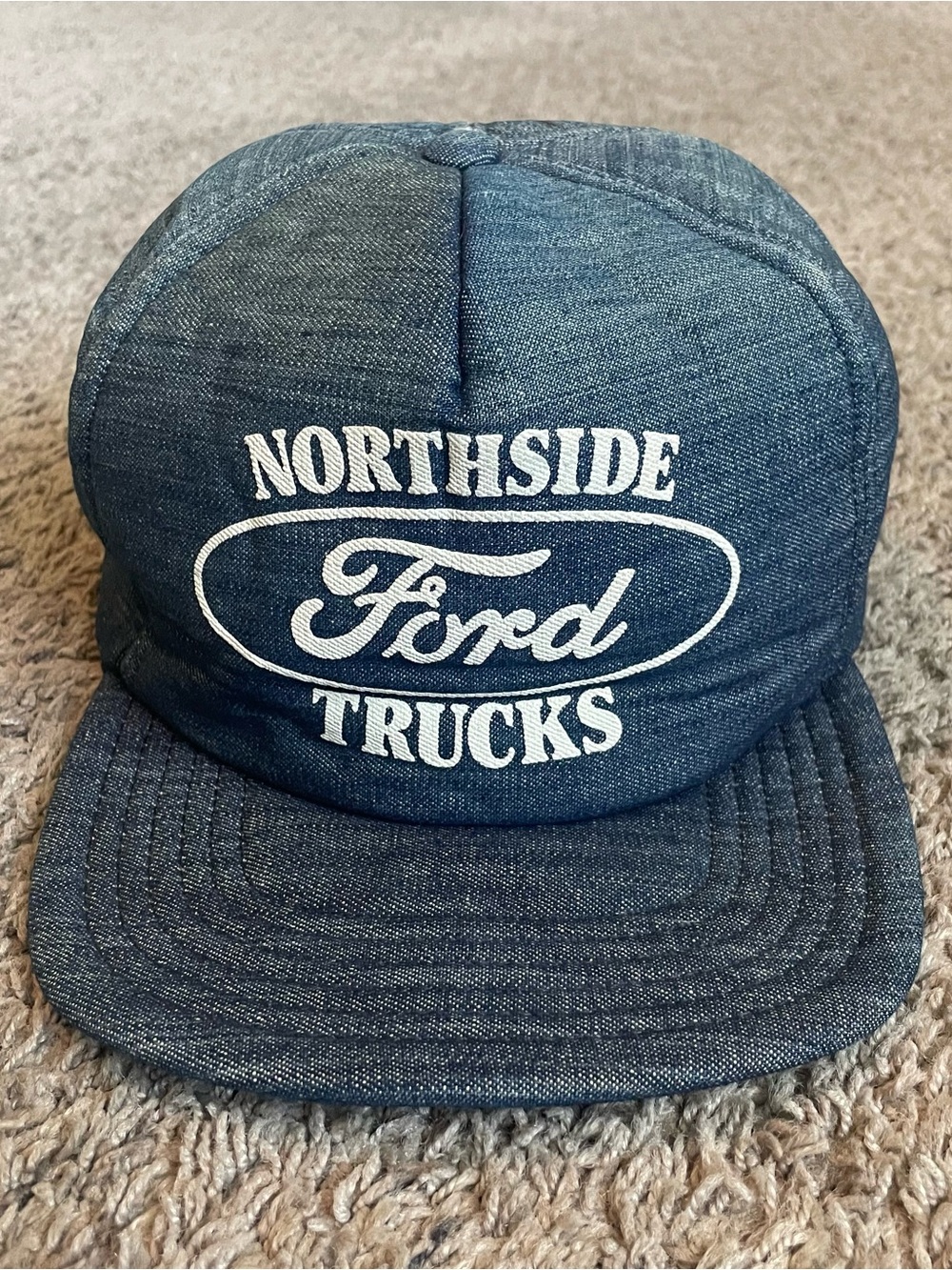 VTG Ford Northside Trucks Denim Trucker Hat Snapback Cap USA Made 70's 80's